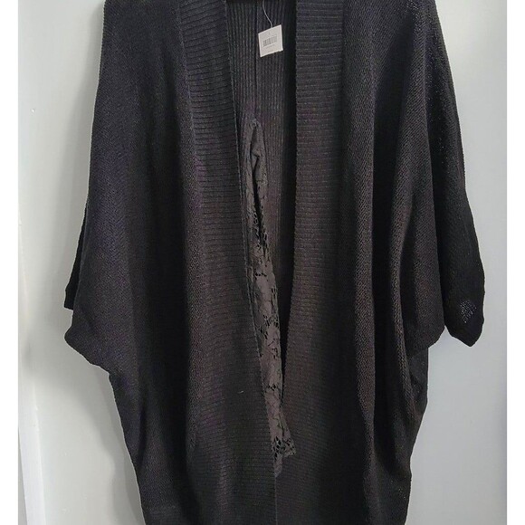 Chico's womens lace open cardigan sweater Black size 3 - Picture 2 of 12